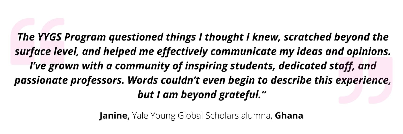 Yale Young Global Scholars: What it's really like