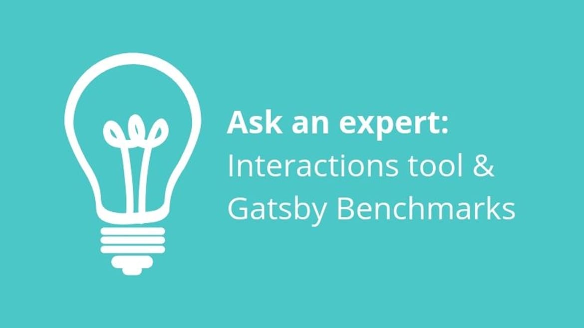 Ask an expert: Interactions tool & Gatsby Benchmarks