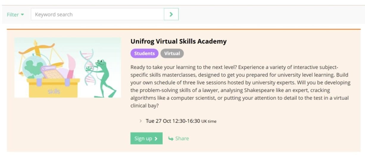 Unifrog's Virtual Skills Academy (27 October 2026) FAQs
