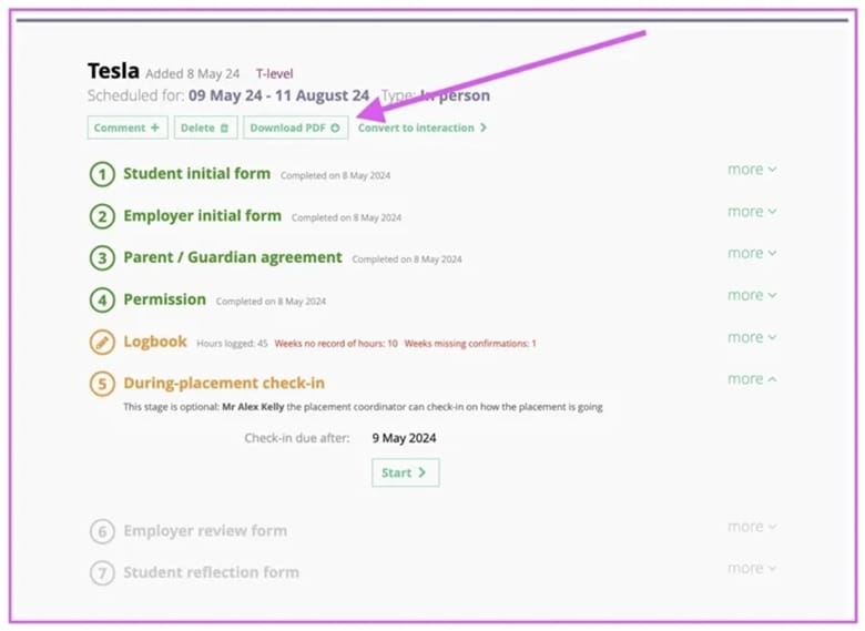 Use the Placements tool for T levels