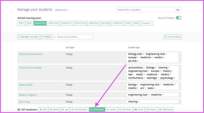 The Placements tool for 'regular' teachers