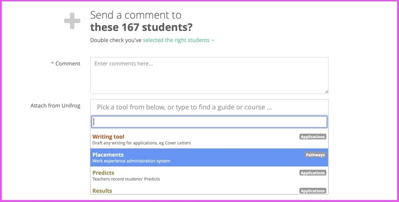 The Placements tool for 'regular' teachers