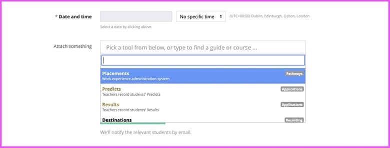 The Placements tool for 'regular' teachers