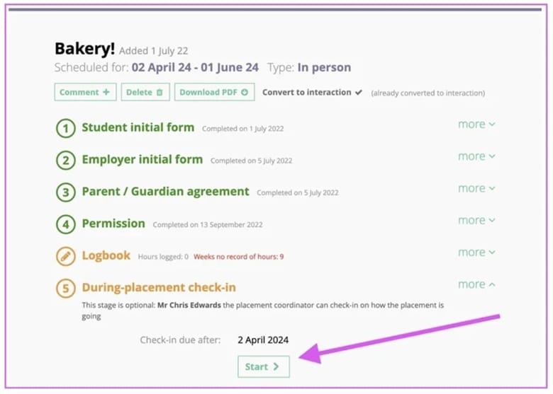 The Placements tool for 'regular' teachers
