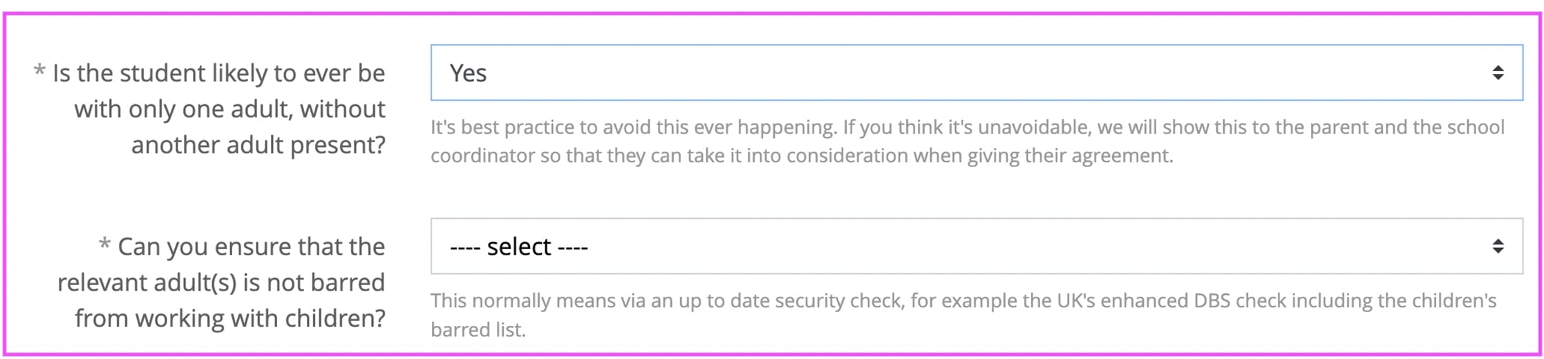 The legals for placements