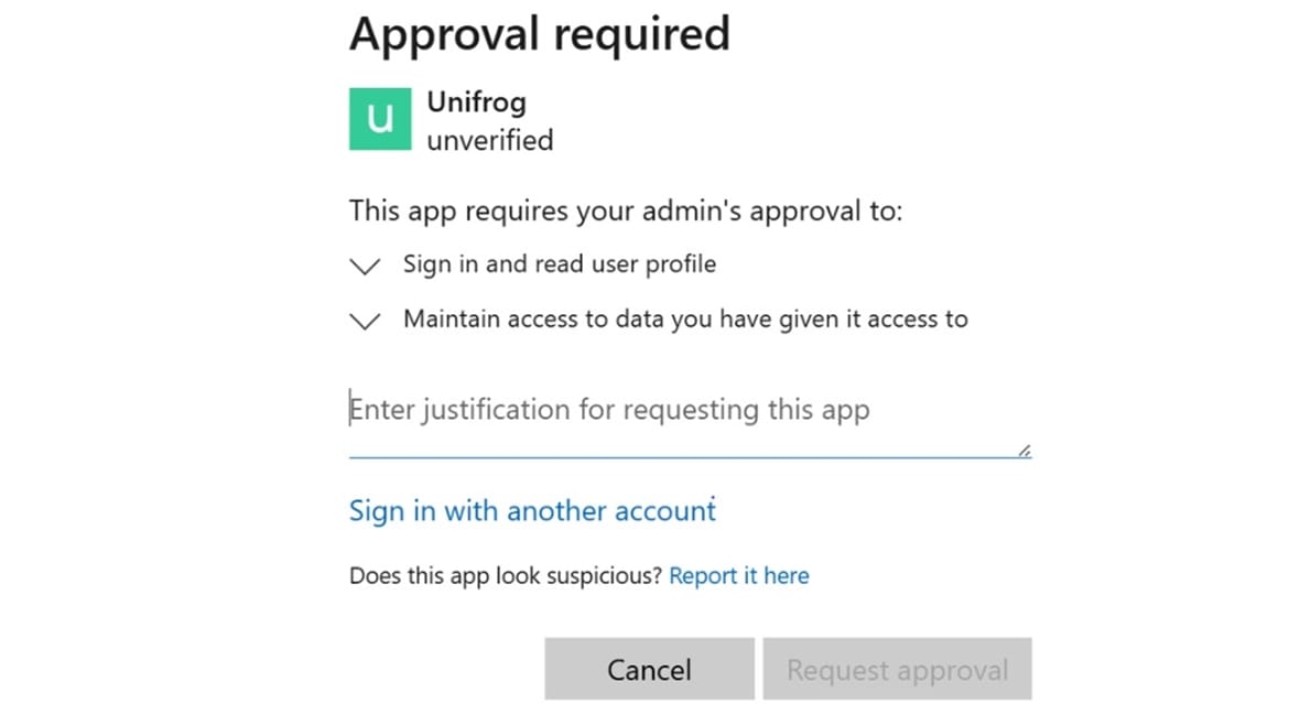 'Approval required' when using SSO (Microsoft users)