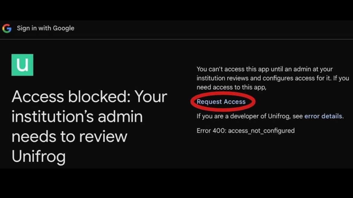 'Access blocked' when using SSO (Google users)