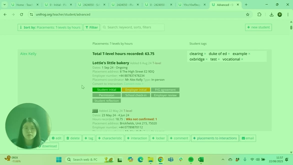 Use the Placements tool for T levels