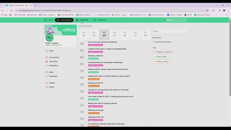 How to: How to navigate your way around a Unifrog virtual fair