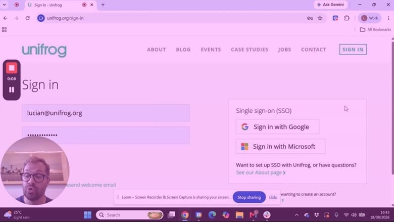 Overview: Using SSO to sign in to Unifrog